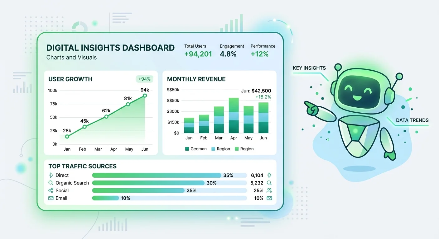 AI agents transforming data into clear, actionable insights.