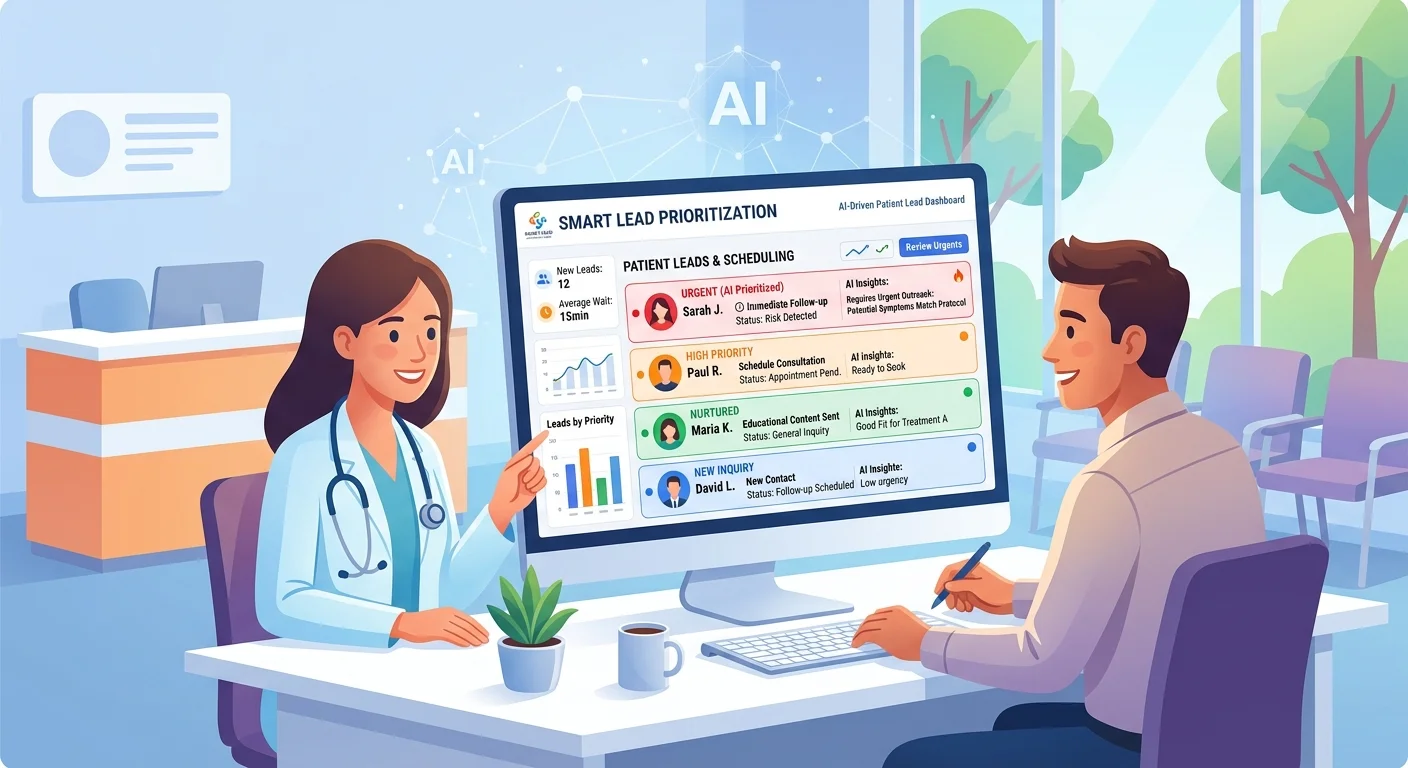 AI CRM provides a clear, prioritized view of potential patients.